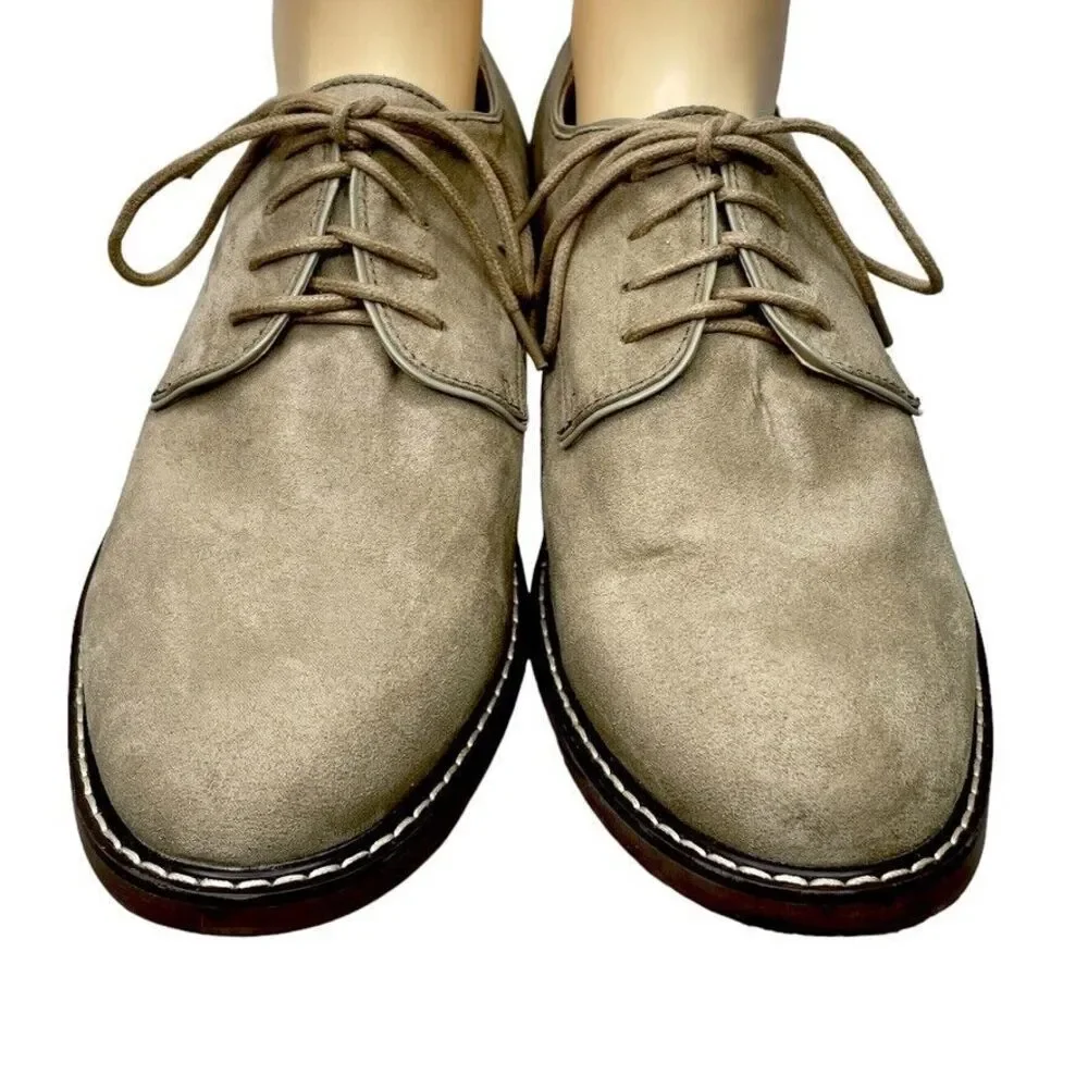 Old Navy Men's Sand Faux‎ Suede Plain Oxford Dress Shoe Size 9 M